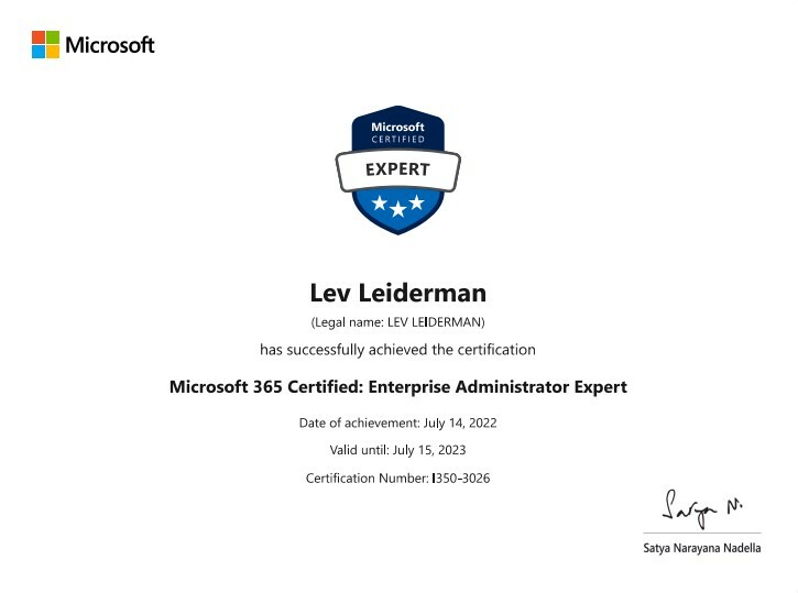 office 365 enterprise administrator expert&nbsp;